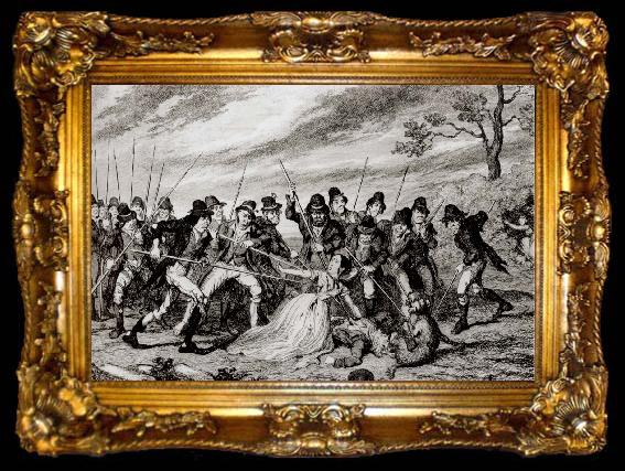 framed  Thomas Pakenham Kildare rebels piking an old man, ta009-2